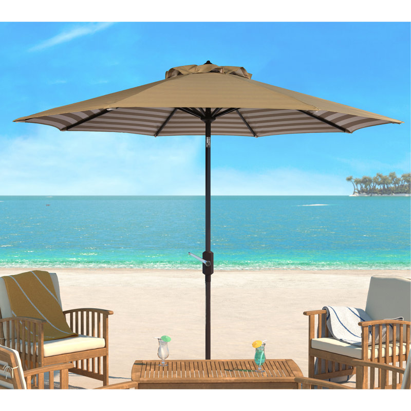 Asla 100.8'' Tilt Market Umbrella, Beige/White