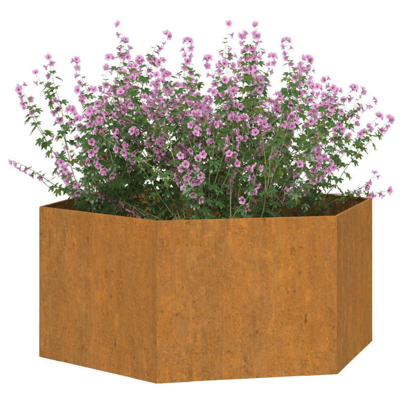 Planter Rusty Corten Steel, 45m H x 90cm W x 90cm D