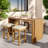 5 Pieces Outdoor Bar Set Included 1 Height Table & Four Stools With Cushions