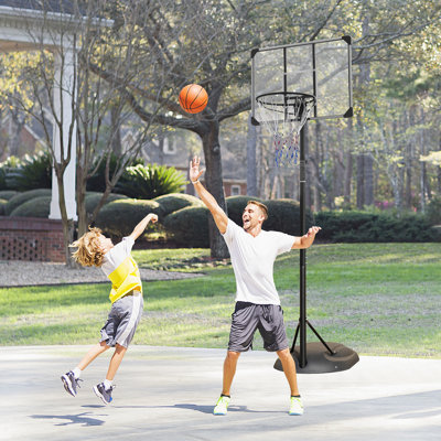 Portable Basketball Hoop Adjustable 7.5Ft - 9.2Ft With 32 Inch Backboard For Youth Adults Indoor Outdoor Basketball Goal Red