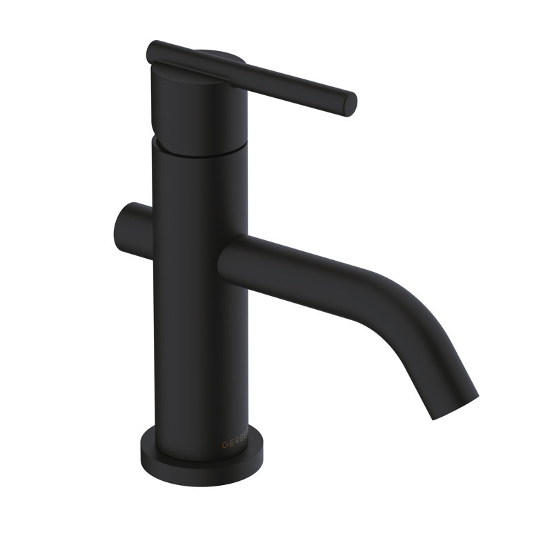 Robinet de salle de bain monotrou avec drain Parma, Noir satiné