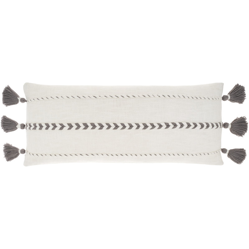  Life Styles Rectangular Cotton Pillow Cover & Insert, Gray