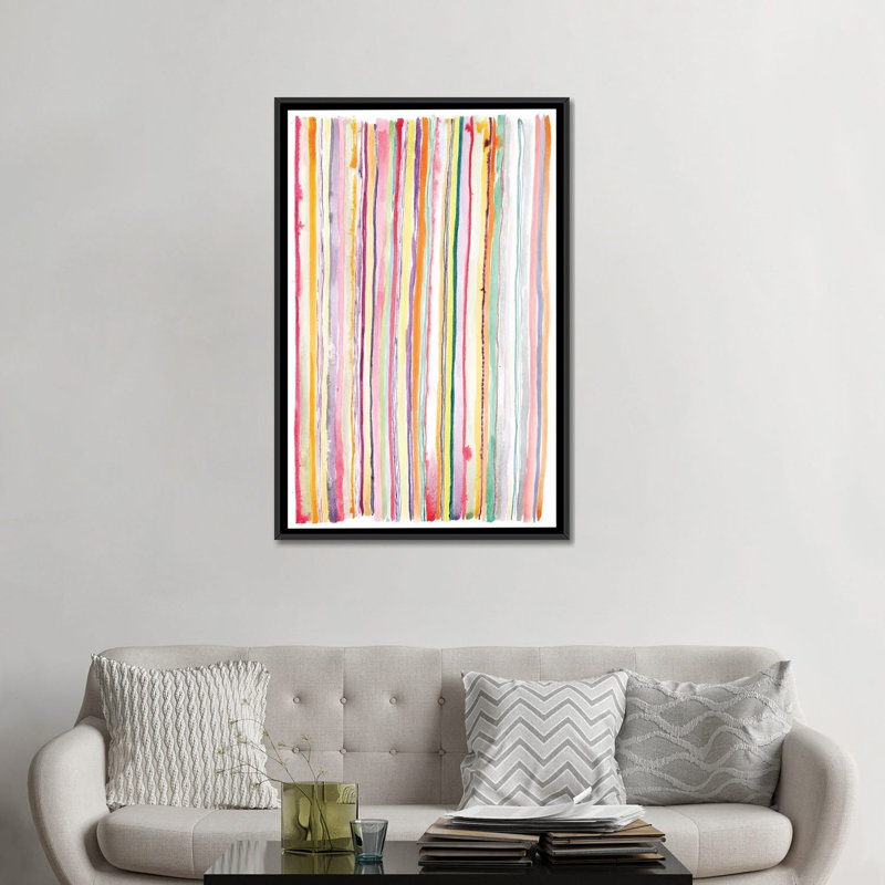 «Watercolor Abstract I», reproduction sur toile, Toile avec cadre noir, Pas de tapis, H 48 po x l 32 po x P 1,5 po