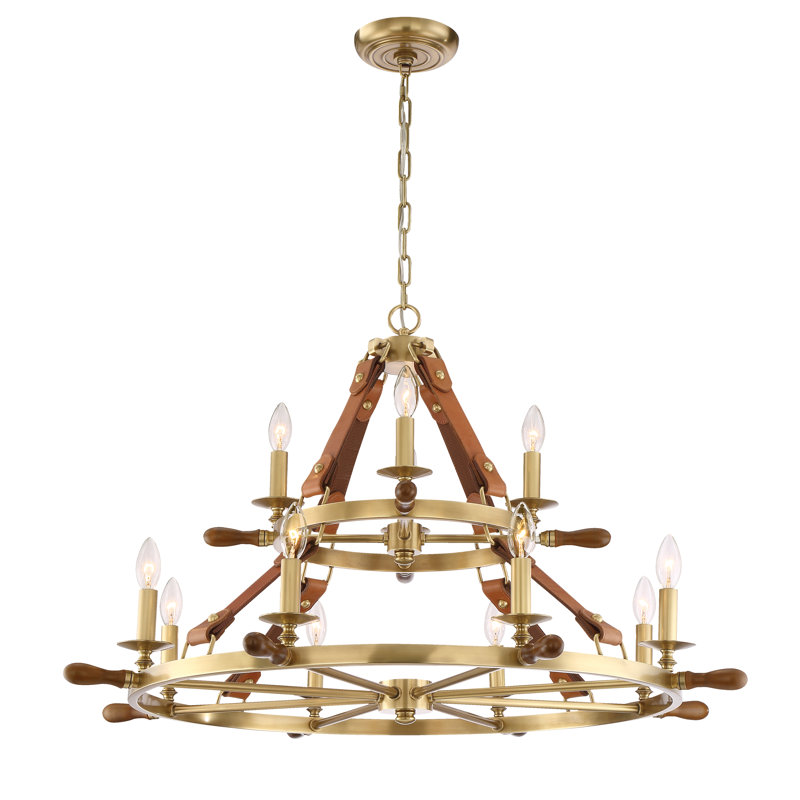 Lustre à plusieurs niveaux de style bougie 12 lumières Hillendale