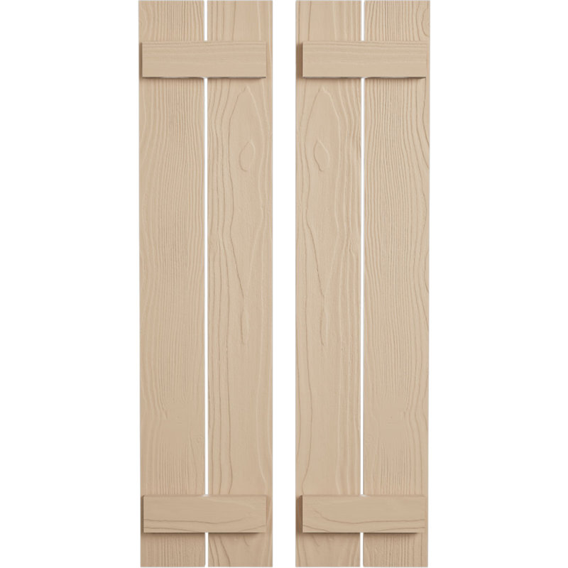 Volets en faux bois rustique à deux planches espacées (par paire), H 50 po x l 11,5 po x P 1 po, 11"