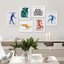 Signature signée danseuse nue colorée, art mural Matisse, ensemble de 6 estampes murales géométriques abstraites, décoration murale minimaliste pour le salon, chambre encadrée 6 pièces par Henri Matisse