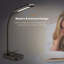 Lampe de bureau à DEL, lampe de table à col de cygne flexible, lampe de bureau avec port USB 5 V / 1 A, commande tactile, 5 températures de couleur et 7 niveaux de luminosité, fonction de mémoire