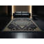 Tapis moelleux moelleux de forme géométrique d'inspiration mondiale en noir - reliure noire-1427510804