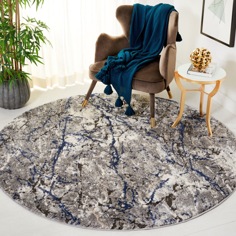 Dorilal Performance Abstract Rug, Round 6'7"