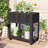 Patio 35.4''X17.7''X37.4'' Mini Wood Cold Frame, Compact 2 Doors Garden Greenhouse With Wheels, Raised Bed With Liner For Indoor Outdoor Use-113354256
