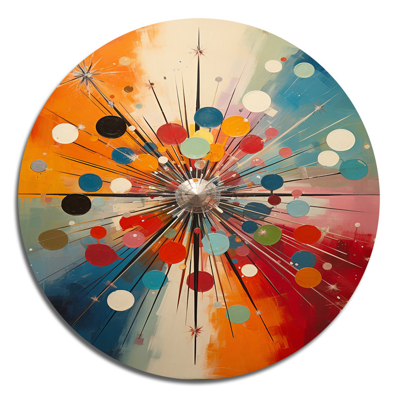 Owen - Décoration abstraite ronde en métal, H 29 po x l 29 po