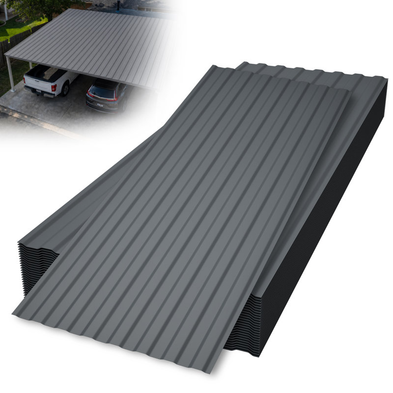 25 panneaux de toiture en PVC résistant aux intempéries avec quincaillerie et feuilles de couverture, Grey