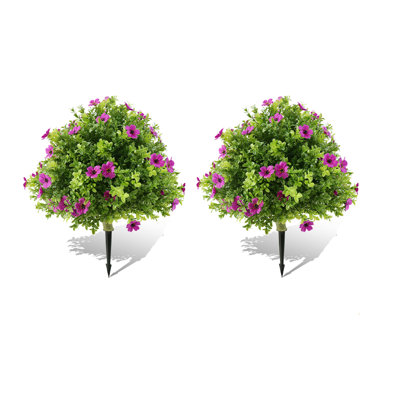 2pcs 2FT Artificial Trees Indoor, Faux Tree, Artificial Planter, Artificial Fake Tree Flower Potted, Thanksgiving Christmas, Artificial Plants for Home Office Wedding Party Indoor Outdoor Deco
