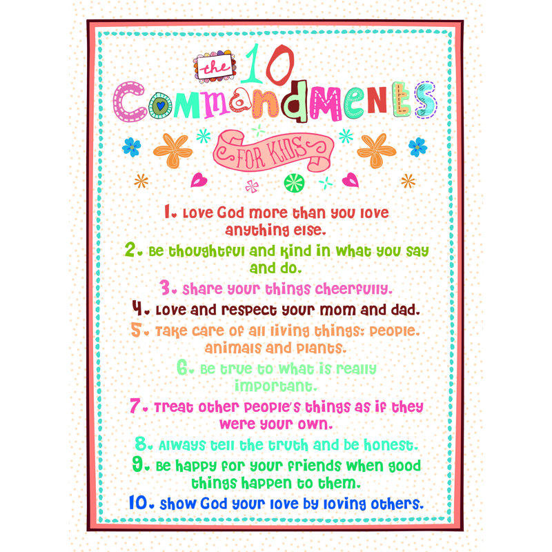 " Graphic Ten Commands ", 16" H x 12" W