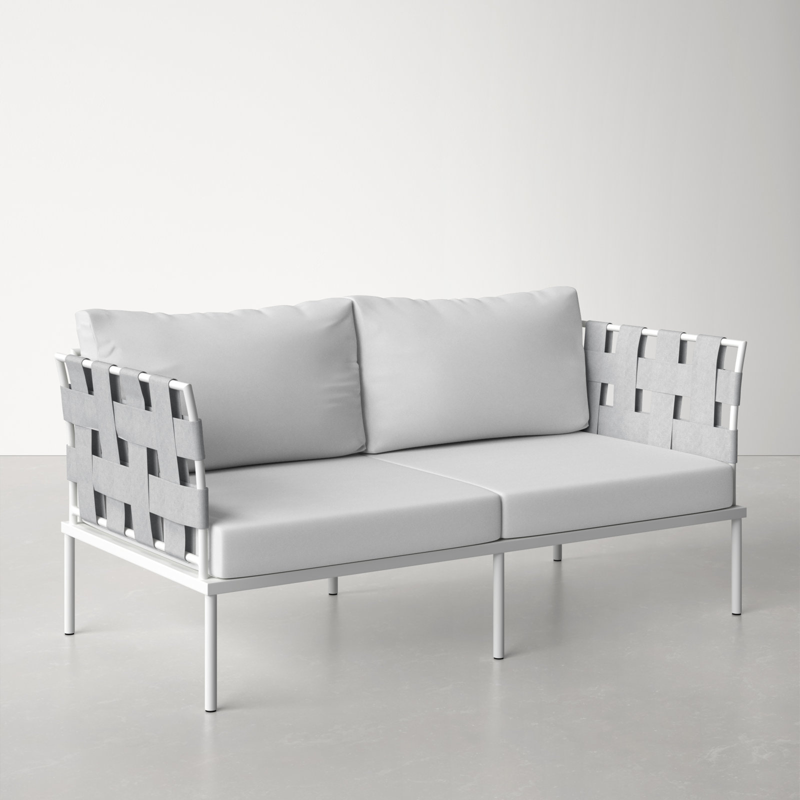 Harmony Outdoor Patio Aluminum Loveseat, White