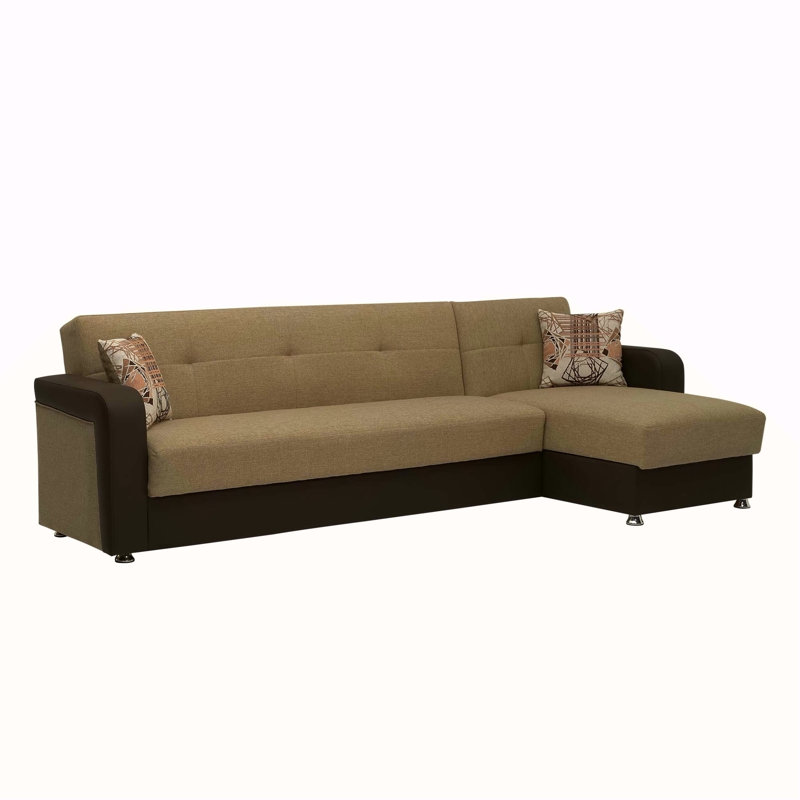 Chaise longue convertible avec rangement Primenest Concorde, Brun / Noir
