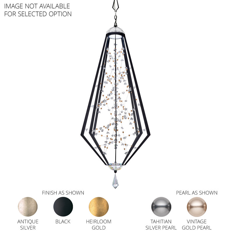 Eternity 1 - Light LED Pendant, Heirloom Gold/Gold Pearl, 52.5" H x 22" W x 22" D