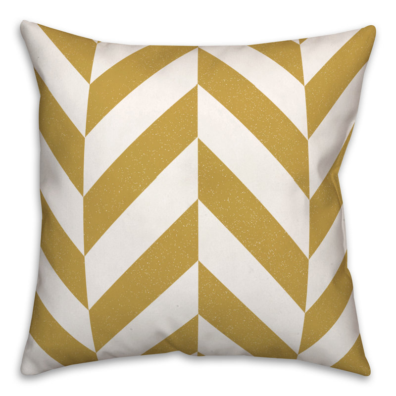 Housse et insert de coussin carré Style 6, Jaune, 18 po x 18 po