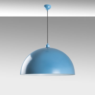 Elegant Light Blue Chandelier, Adjustable Height 17.7 - 53.1 Inches | Metal Body, Ø23.6 x 13.8 Inches Base Plate | E27 Socket (Max 40W) | Stylish Lighting for Dining Room & Living Spaces, IP20 Rated