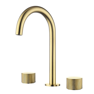 Circular X Widespread Bathroom Faucet 3 Hole, 2-handle Bathroom Sink Faucet with Drain Assembly