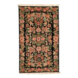 Hand Knotted Floral Area Rug in Green