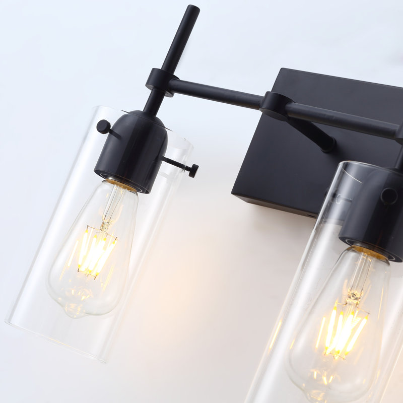 Éclairage de salle de bain noir à intensité variable 2 lumières Bohannon