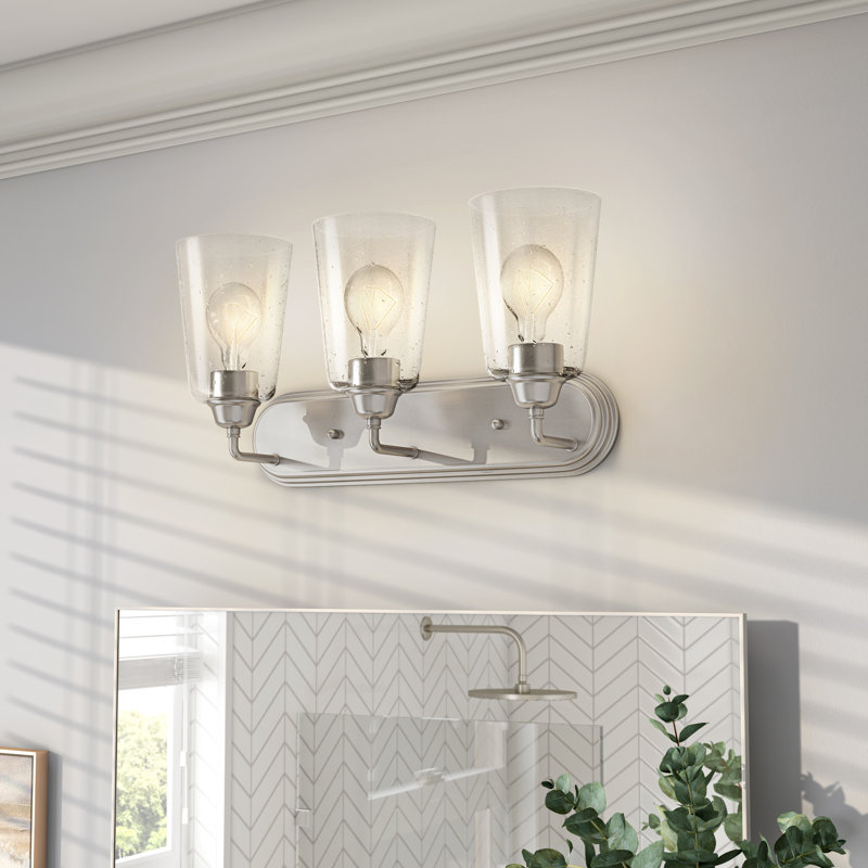 Éclairage de salle de bain à intensité variable 3 lumières Debolt, Nickel brossé
