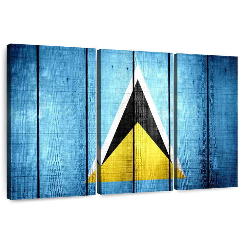 Wood Style Saint Lucia Flag