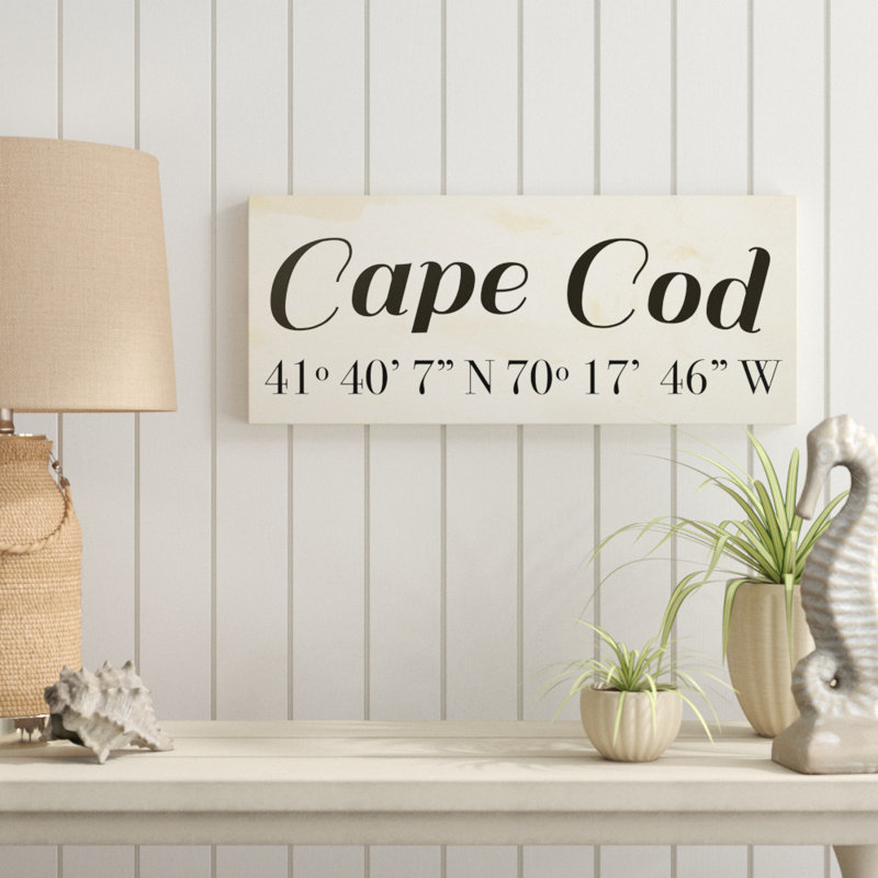 «Cape Cod» par Daphne Polselli, reproduction d'art textuel sur toile, H 10 po x l 24 po, Toile tendue