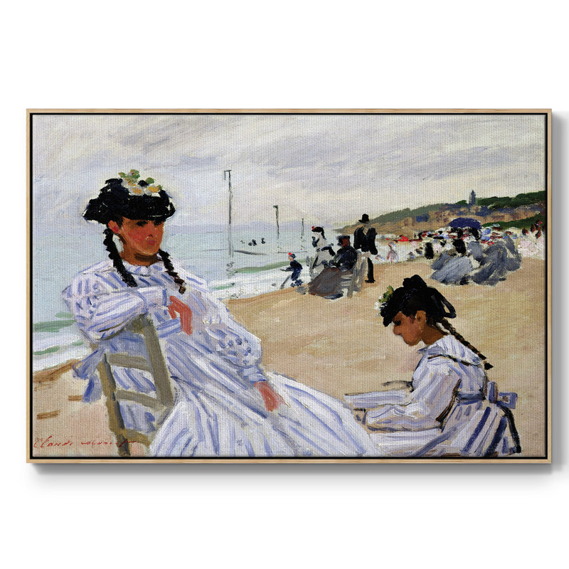 Monet, reproduction d'art encadrée sur toile par Claude Monet, Naturel, H 25 po x l 37 po x P 2 po