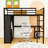Metal Loft Bed with Wardrobe and Desk-96822139-96822138