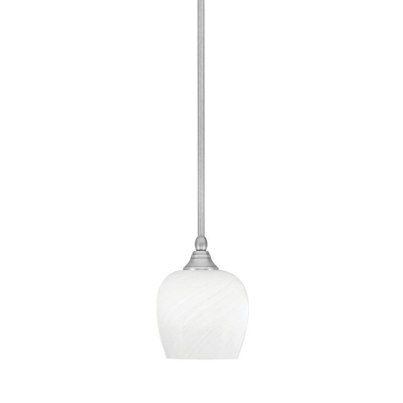 Stem Hung Mini Pendant With 6" Glass, Onyx
