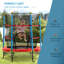 Trampoline de jardin rond de 5,42 pi avec enceinte sécuritaire Qaba