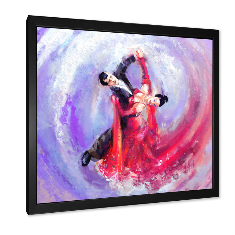 Danseurs de tango rouges et vierges - Décoration murale sur toile glam, H 36 po x l 36 po x P 1,5 po, Cadre photo noir