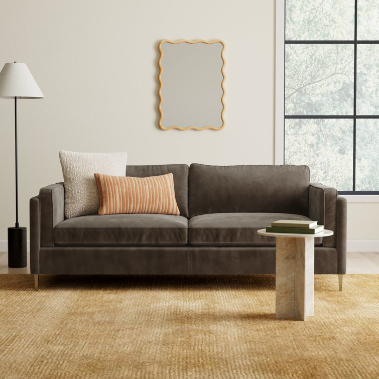 Bari 84" Genuine Leather Square Arm Sofa