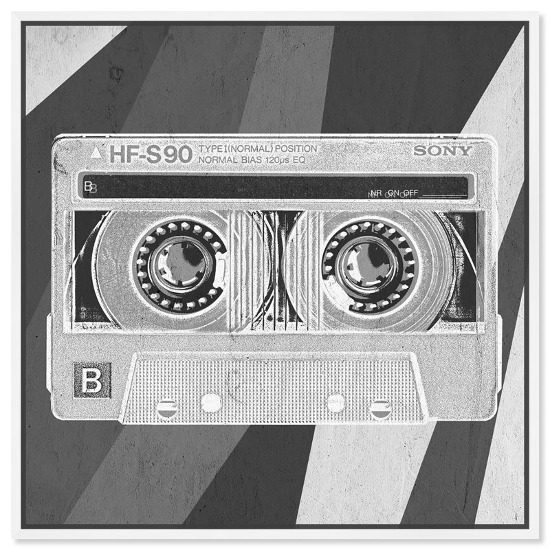 My Mixtape Music Notes - Print, Toile blanche encadrée, H 12 po x l 12 po