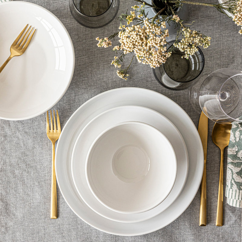 over&back Modern 18/8 Flatware Set - Service for 4, Brushed Gold