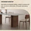 Table de salle à manger avec plateau en pierre de luxe moderne et pieds en chêne-750263439