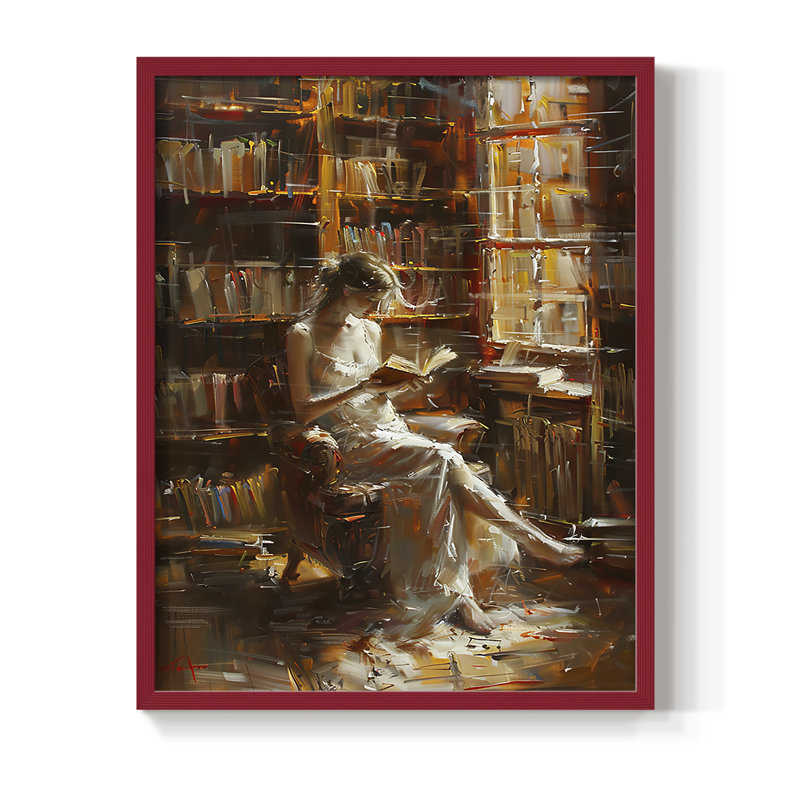 Reproduction encadrée WOMEN Series DCLXIV - bois massif, Rouge, H 30 po x l 24 po