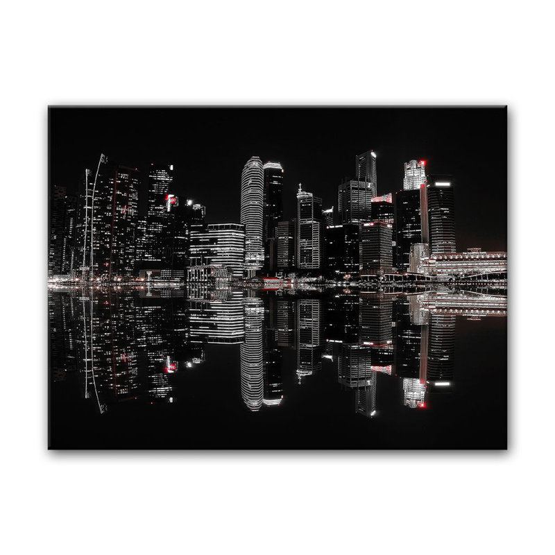 «Night in the City», reproduction de photo sur toile tendue, H 20 po x l 30 po x P 1,5 po