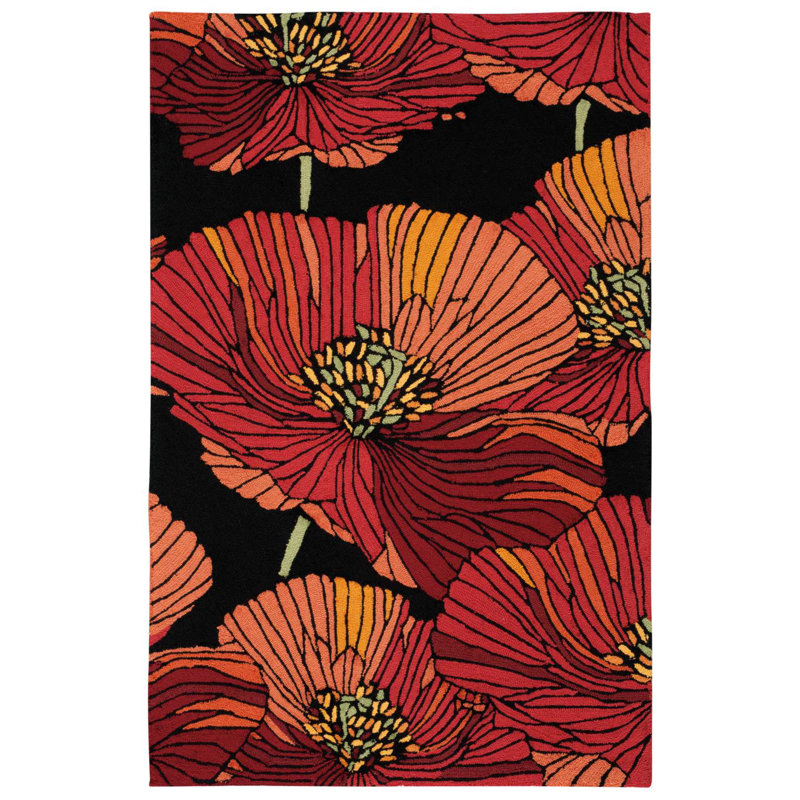 Tapis noir contemporain Karyn, Rectangle 3 pi 6 po x 5 pi 6 po