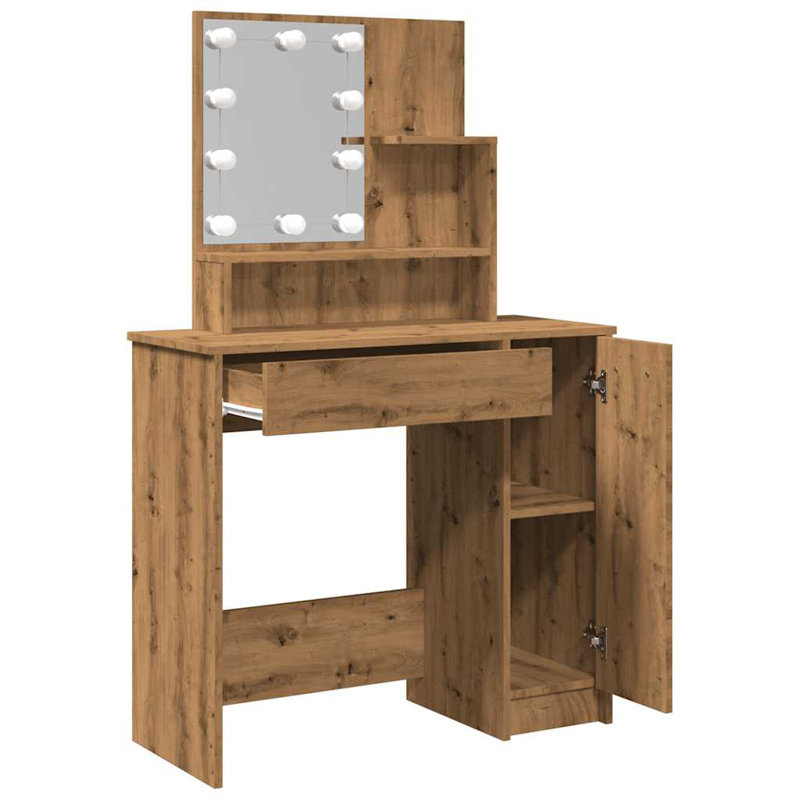Smilja Dressing Table with Mirror, Artisan Oak