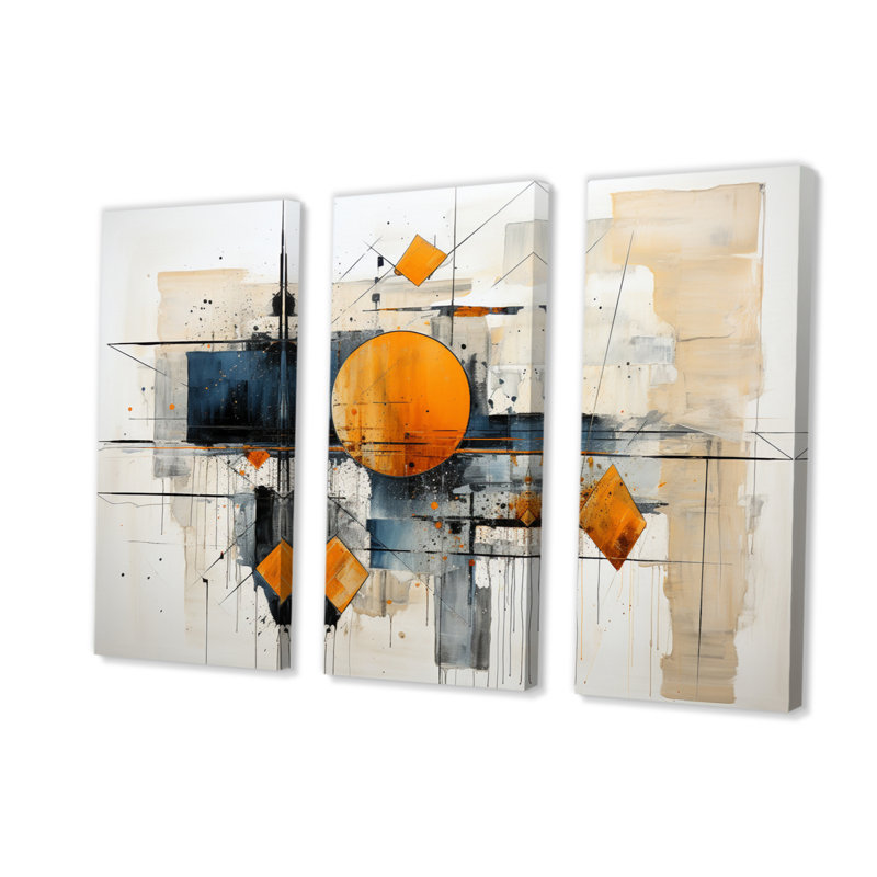 «Geometric Abstraction I - Abstract Shapes», reproduction d'art sur toile, H 40 po x l 60 po x P 1 po