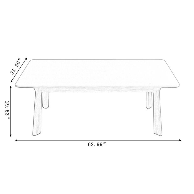 Table de salle à manger Chatham, H 29,53 po x L 62,99 po x l 31,5 po