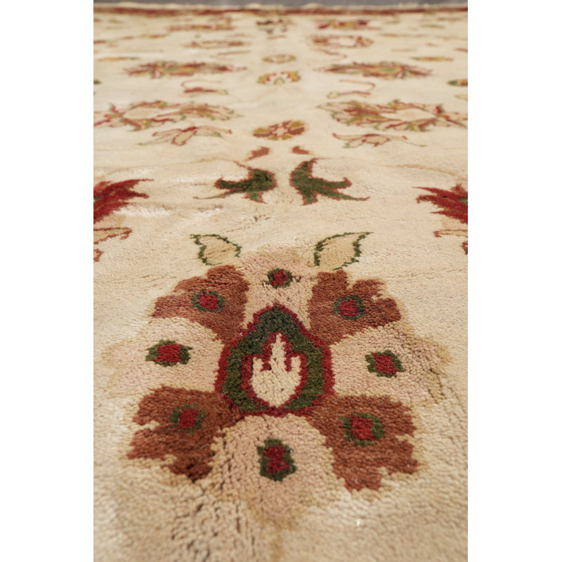 Tapis 12 x 15 en laine de qualité fait à la main ivoire rouge rouille # PIX-12880