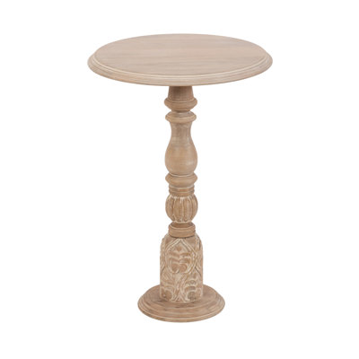 Wooden Round Side Table by Alcott Hill
