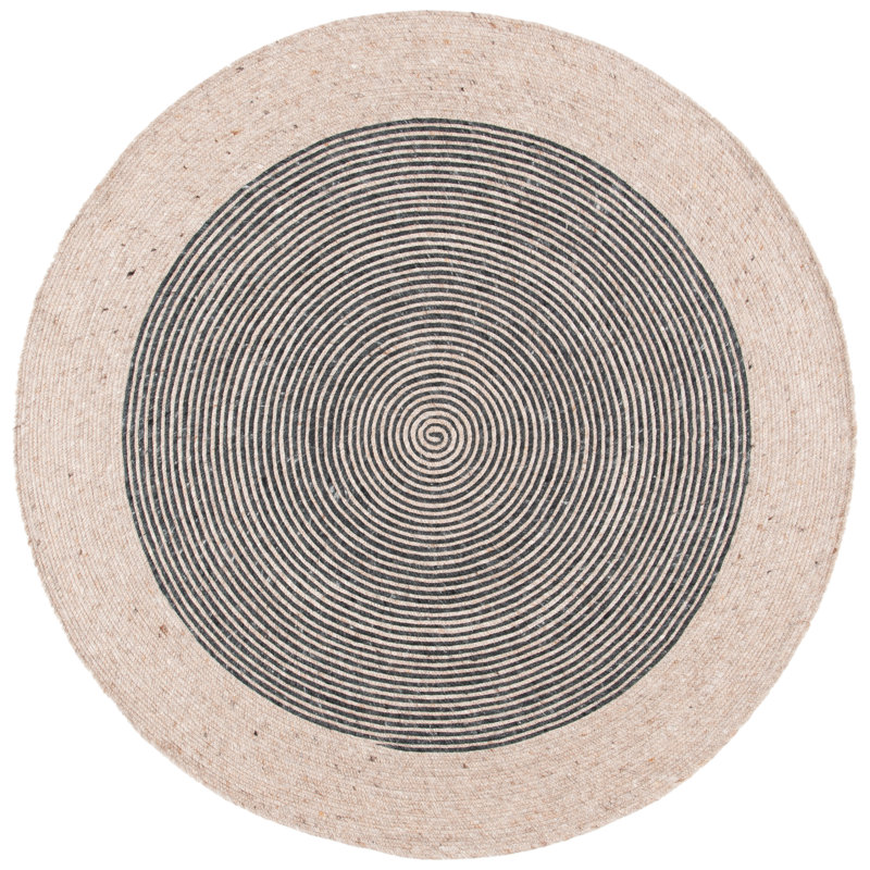 Copeland Hand Woven 0.6 Wool, 0.4 Cotton Geometric Rug, Round 5'