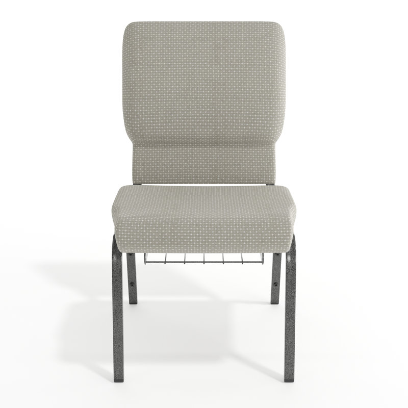 Chaise d'égelier en tissu avec support pour livres Mikolaj, Gris