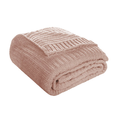 Jeté doux et moelleux en chenille réversible