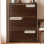 Banc de rangement pour chaussures en bois massif noyer foncé
